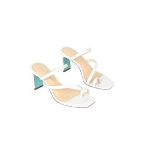 Betsey Johnson Anya Heels 8 White Croc Mule Sandals Bridal Y2K Heels Shoes Y2K